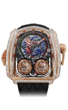 Review Jacob & Co TWIN TURBO FURIOUS BAGUETTE ROSE GOLD - DRAGON AND PHOENIX TT800.40.BD.UA.A Replica watch - Click Image to Close